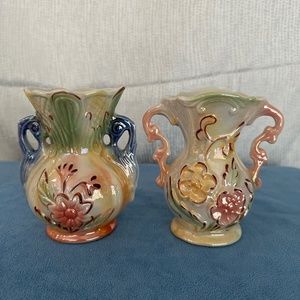 Beautiful Small Vintage Lusterware Vases, set of 2